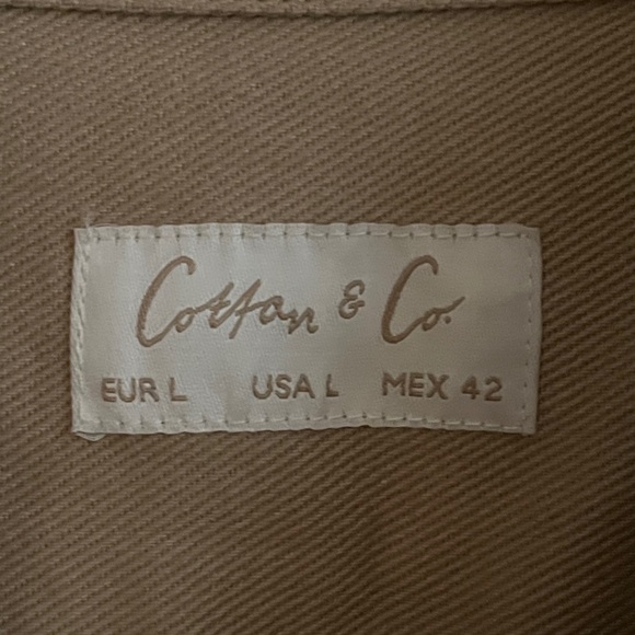 Cotton & Co Tan Modern Jacket Button Up Modern Overcoat - Picture 2 of 3